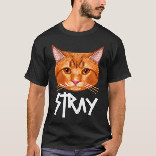 Stray Cat Pixelated T Shirt