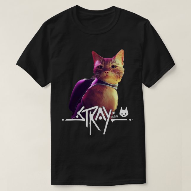 stray game stray video game   t shirt (Design framsida)