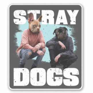 STRAY HUNDAR FUNNY FOLLE WITH HUNDAR HEADS KLISTERMÄRKEN