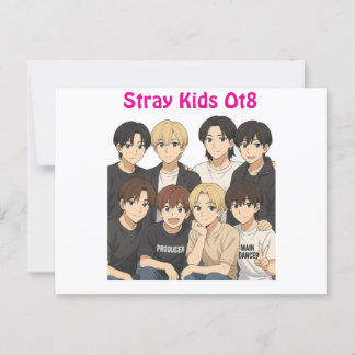 Stray Kids Anime Grafik Vykort