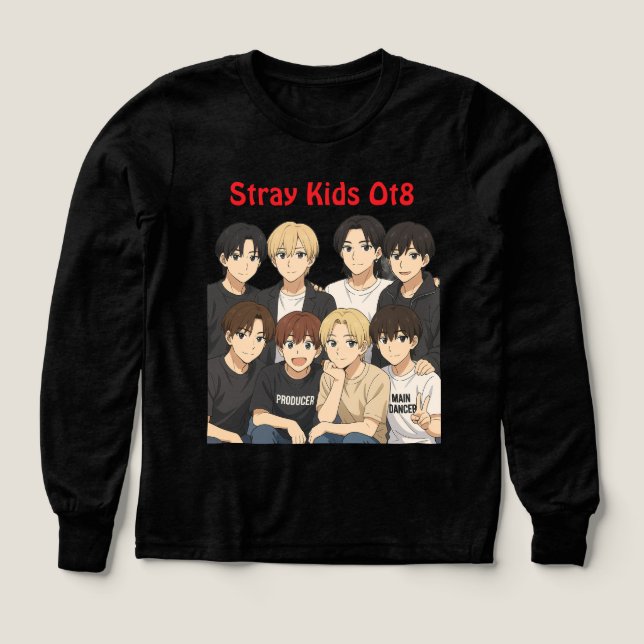 Stray Kids Anime Graphic Tee (Design framsida)