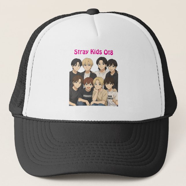 Stray Kids Anime Graphic Trucker Hat Keps (Framsida)