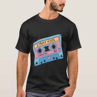 STRAY KIDS Cute Retro Pastel Cassette Band Blue Pi T Shirt