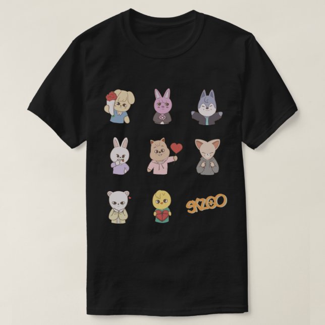 Stray Kids SKZOO - Valentineser Ver. Fäst.png T Shirt (Design framsida)
