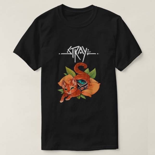 Stray-spelets stray-videomamame Funny Cat Game T Shirt (Design framsida)