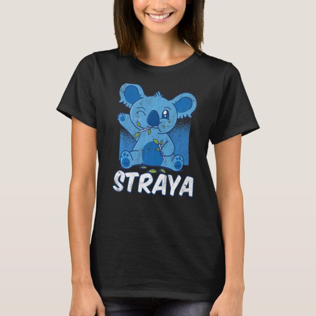 Straya Koala Bear Patriotic Australien T Shirt (Framsida)