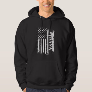 Straya United Stater Distress w US Flagga Hoodie