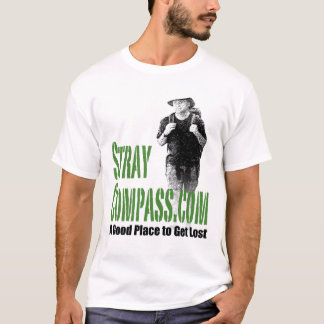 StrayCompass.com manar som är grön på grönt T-shirt