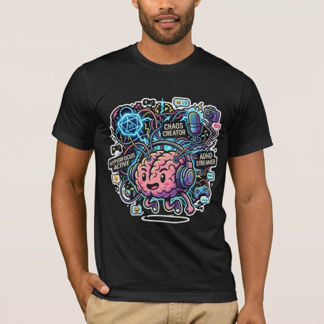 Streamer Brainwaves Hoodie T Shirt (Framsida)