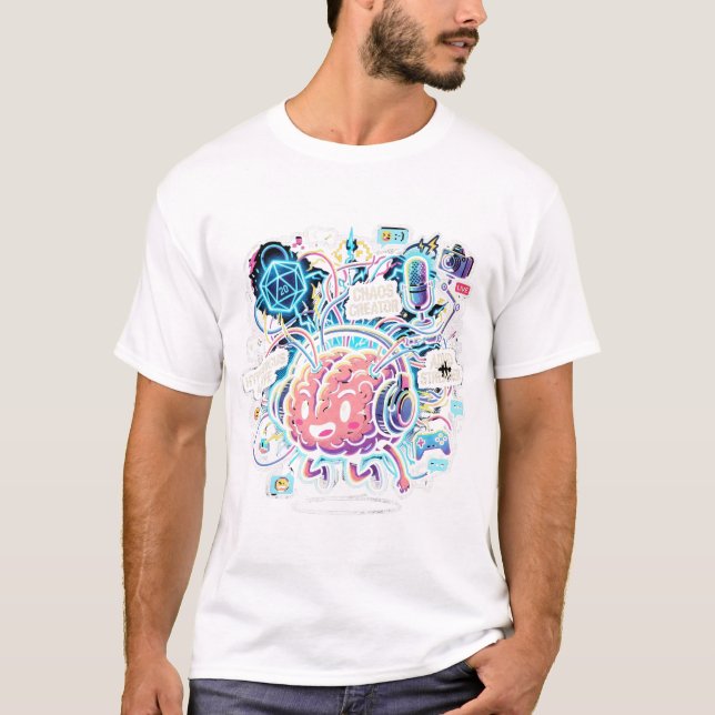 Streamer Brainwaves Hoodie T Shirt (Framsida)