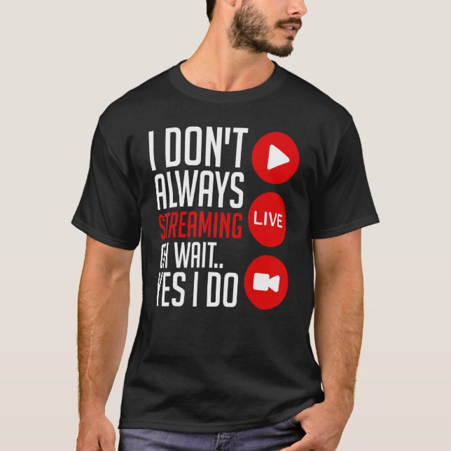 Streaming Gaming Streamer Online Video Microphone  T Shirt (Framsida)