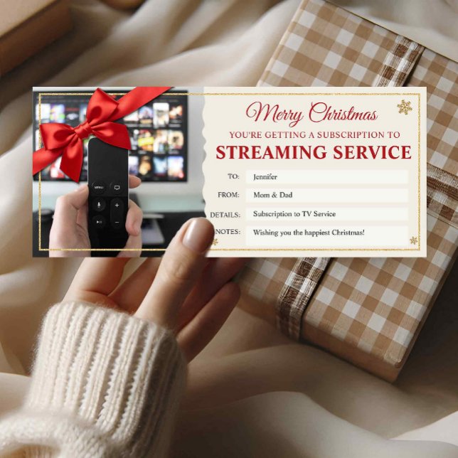 Streamingtjänst Julpresentkort Inbjudningar (Skapare uppladdad)