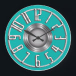 Streamline Art Deco Wall Clock - Aqua Stor Klocka<br><div class="desc">Streamline Art Deco Wall Clock - Aqua - det är dags för en explosion från det förflutna. Denna Retro Wall Clock kommer att accentuera i ställe med Art Deco stil. Ser fantastisk i lounge! Ursprungliga illustrationer av Diane Dempsey Se mer roligt Retro-julvaror i vår butik: RetroChristmasCardCompany.com. All bilder i det...</div>