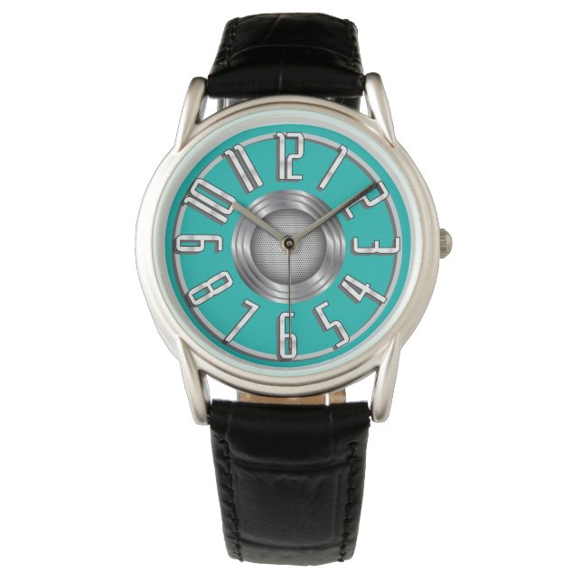 Streamline Art Deco Wrist Watch - Aqua Armbandsur (Framsida)