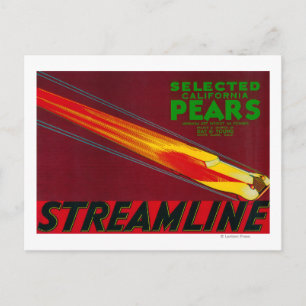 Streamline Pear Låda LabelSanta Clara, CA Vykort