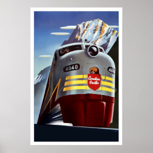 STREAMLINED DIESEL LOCOMOTIVE CANADA c. 1955 Poster