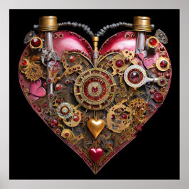 Streampunk Heart Ruby Valentine Poster