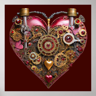 Streampunk Heart Ruby Valentine Poster