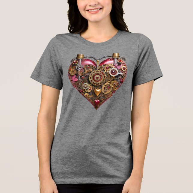 Streampunk Heart Ruby Valentine T Shirt (Framsida)