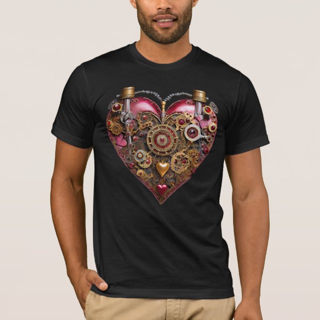 Streampunk Heart Ruby Valentine T Shirt (Framsida)
