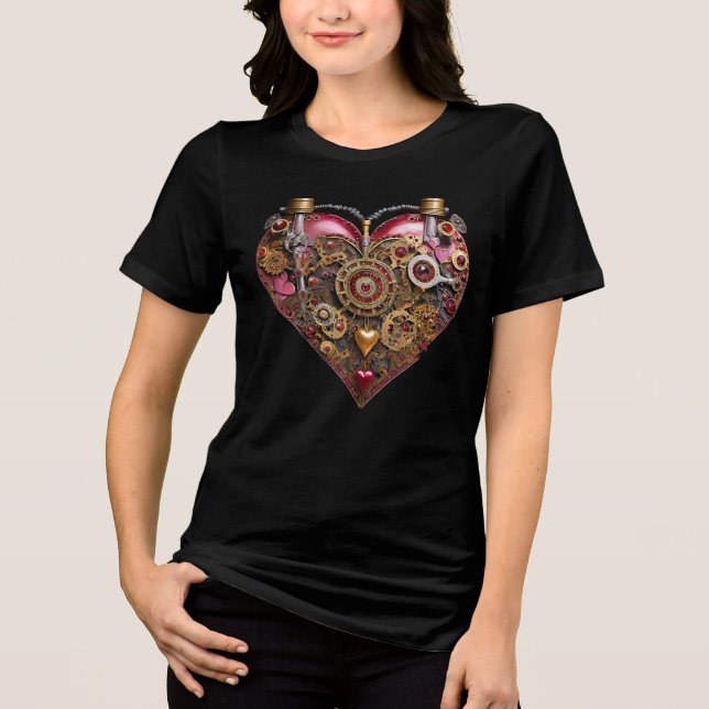 Streampunk Heart Ruby Valentine T Shirt (Framsida)
