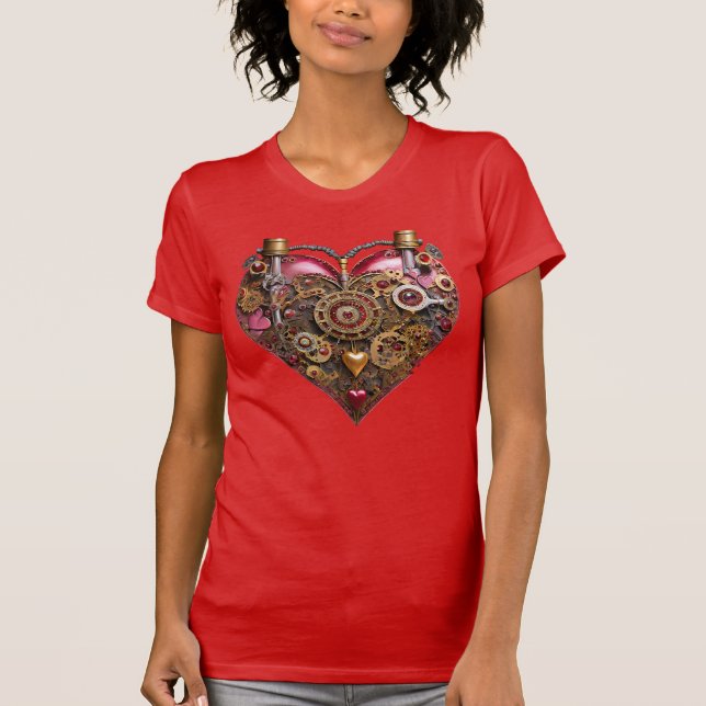 Streampunk Heart Ruby Valentine T Shirt (Framsida)