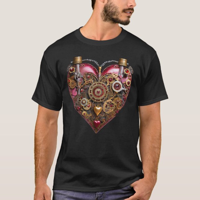 Streampunk Heart Ruby Valentine T Shirt (Framsida)