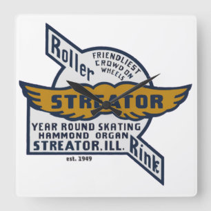 Streator Roller Skating Rink, Streator IL Fyrkantig Klocka