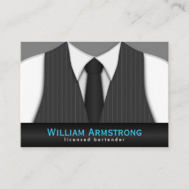 Streck Kostym Tie Large Bartender-Affärskort Visitkort
