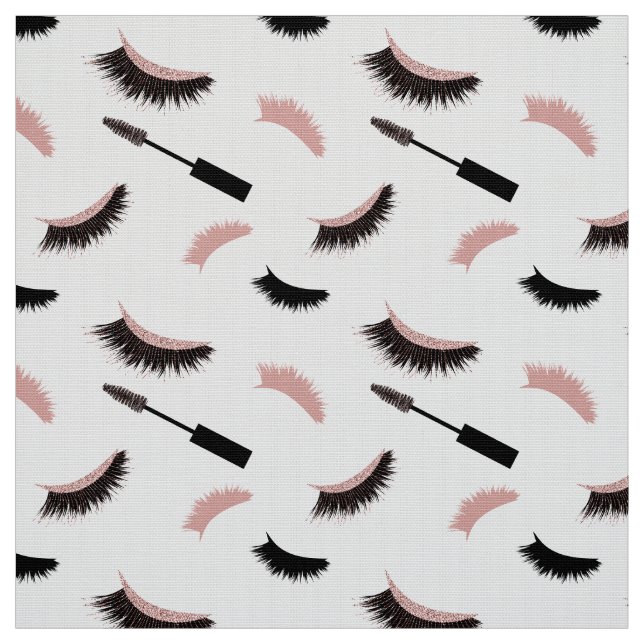 Streck och mascara med ro guld glitter mönster tyg (Provkarta)