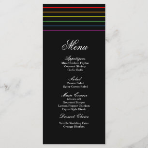 Streck Pride Färg HBT Bröllop Menu Meny