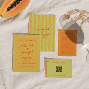 Streck Whimsical Bröllop Inbjudningar