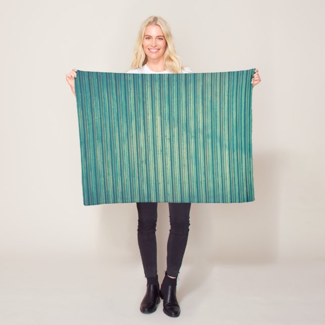 Streckad blå Linjer Fleecefilt (På plats)