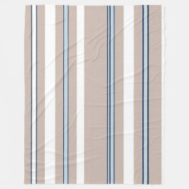 Streckad blå, vit och begudd med svarta accenter fleecefilt