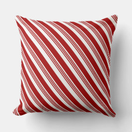 Streckad Candy cane-julrödvit Kudde