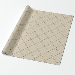 Streckad diamantgaller geometrisk sandfärg presentpapper