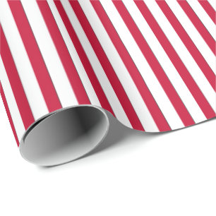Streckad gift Wrapping Papprare-Röd-vit 07 Presentpapper