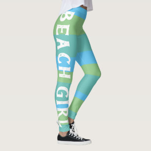 Streckad sommarstuga och Grönt Workout Leggings