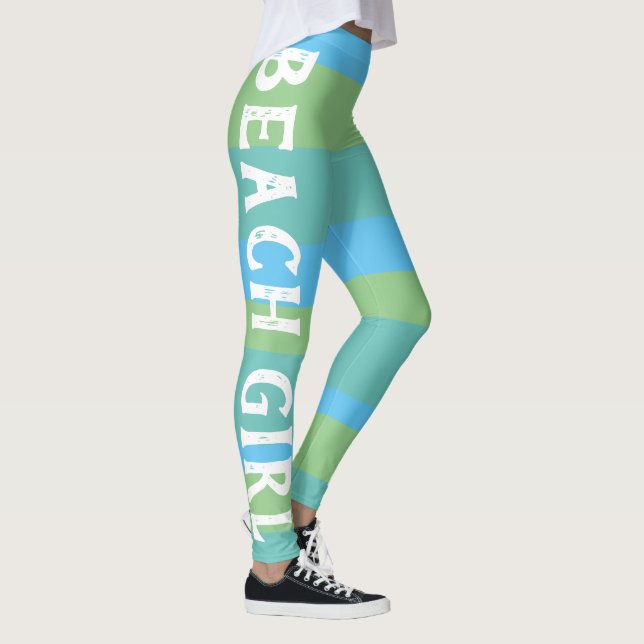 Streckad sommarstuga och Grönt Workout Leggings (Höger)