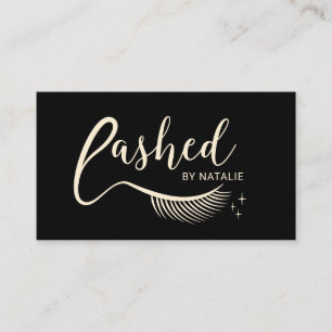Streckade Eyelash-tillägg Makeup Artist Black Gul Visitkort