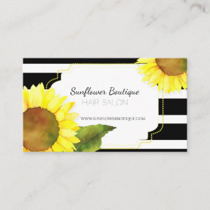 Streckade solblommor Hair Stylist Visitkort