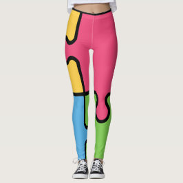 Streckande Jigszawa mönster Leggings