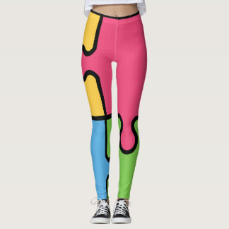 Streckande Jigszawa mönster Leggings