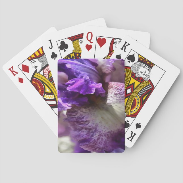 Streckande Lila, Violet och Mauve Iris Abstrakt Spelkort (Baksidan)