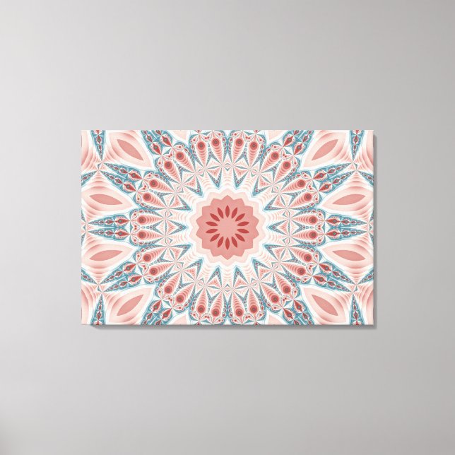 Streckande modern Kaleidoscope Mandala Fractal Art Canvastryck (Framsida)