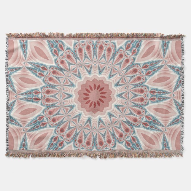 Streckande modern Kaleidoscope Mandala Fractal Art Filt (Framsidan)