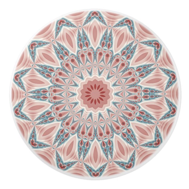 Streckande modern Kaleidoscope Mandala Fractal Art Knopp (Framsidan)