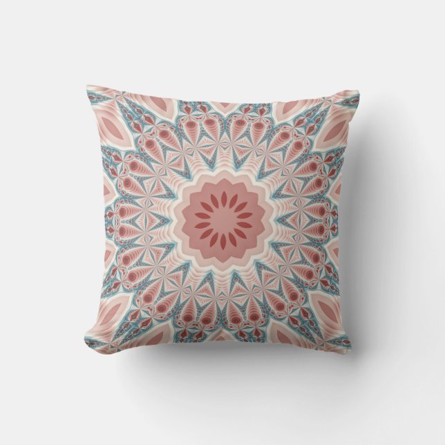 Streckande modern Kaleidoscope Mandala Fractal Art Kudde (Framsida)