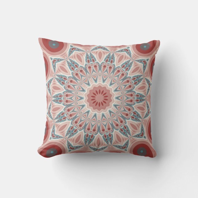 Streckande modern Kaleidoscope Mandala Fractal Art Kudde (Framsida)