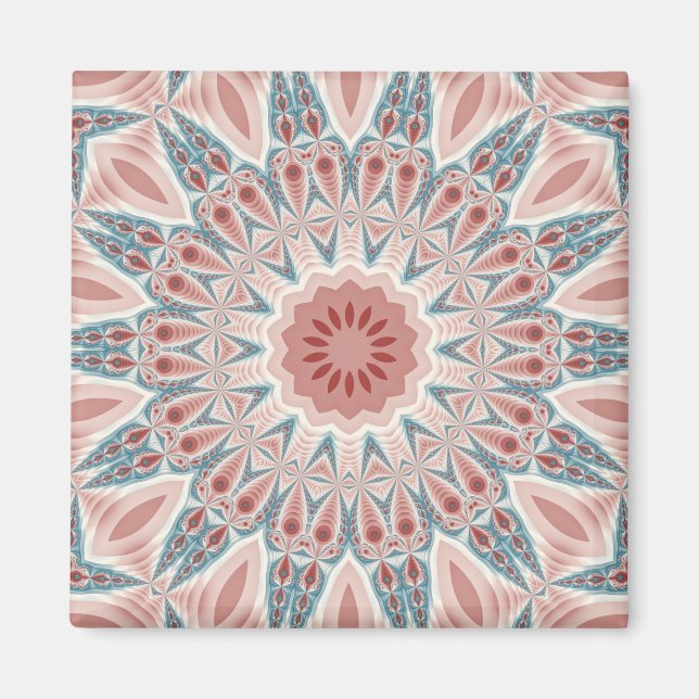 Streckande modern Kaleidoscope Mandala Fractal Art Magnet (Framsidan)